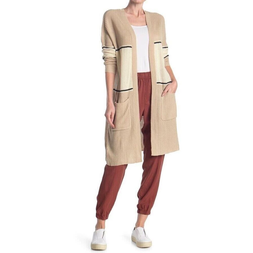Sanctuary Women's Long Sleeve Shaker Stich‎ Cardigan in Modern Beige Medium $119